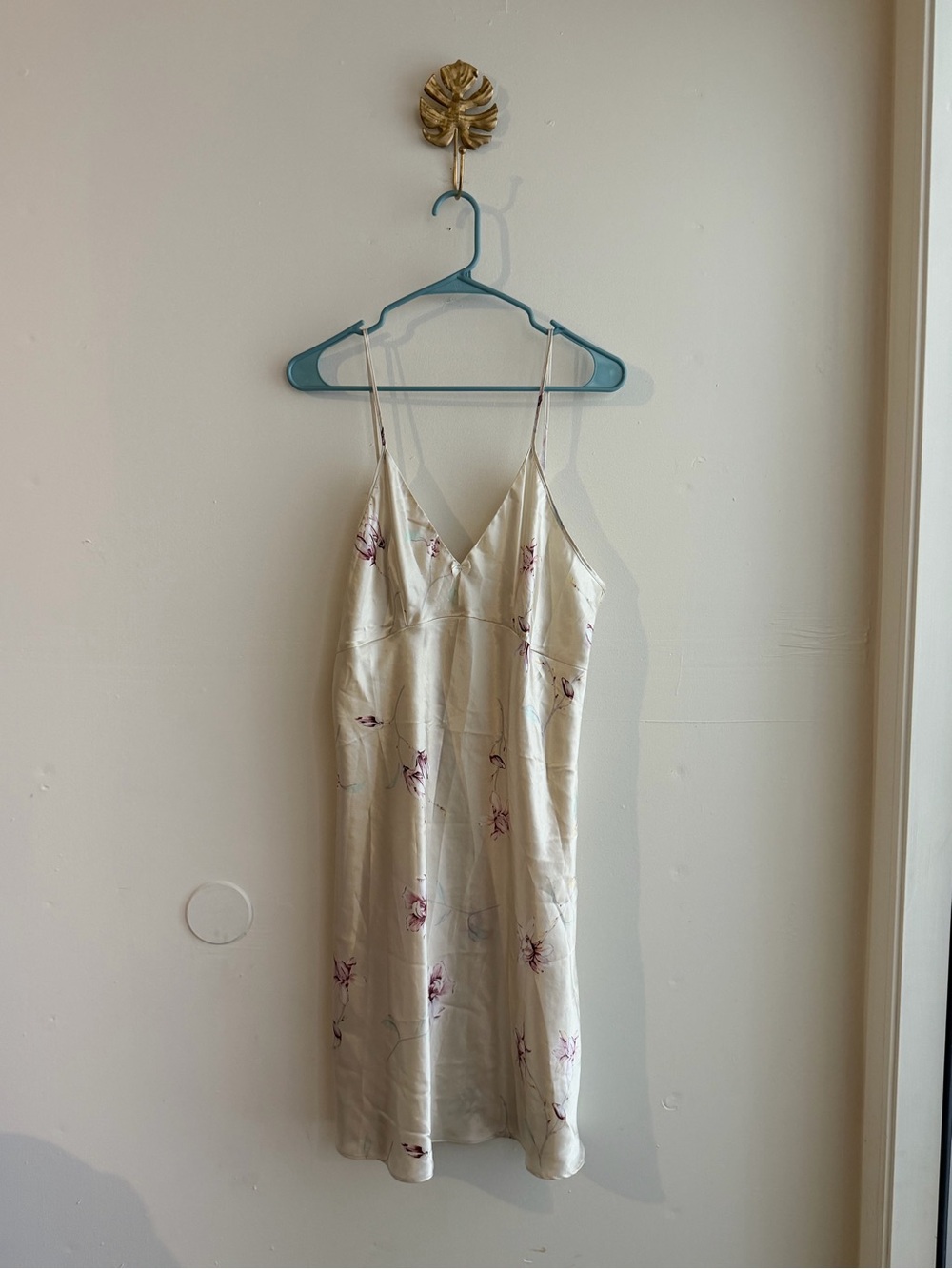 Vintage Silky Cream Floral Slip Dress - Picture 5 of 7
